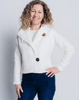 JUSTIFY JACKET HOODIE in organic waffle cotton, in white