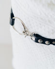 ADJUSTABLE BELT | LEATHER AND ELASTIC -  JET BLACK