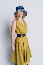Load image into Gallery viewer, UPCYCLED DENIM BRIMMED HAT| COTTON-BLUES
