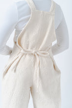 Load image into Gallery viewer, EASY STREET OVERALLS | UPCYCLED COTTON BROCADE- CREME
