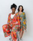 WRAP TOP | COTTON - BURNT CIENNA PRINT
