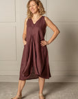 DRAPED FOREVER FROCK | LINEN - CINNAMON