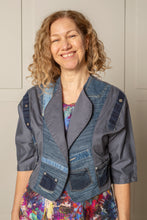 Load image into Gallery viewer, DAY TO NIGHT BOLERO JACKET | ORGANIC DENIM - BLUES
