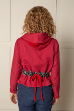 Load image into Gallery viewer, JUSTIFY CARDIGAN HOODIE | PATCHWORK ORGANIC - RUBY RED
