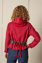 Load image into Gallery viewer, JUSTIFY CARDIGAN HOODIE | PATCHWORK ORGANIC - RUBY RED
