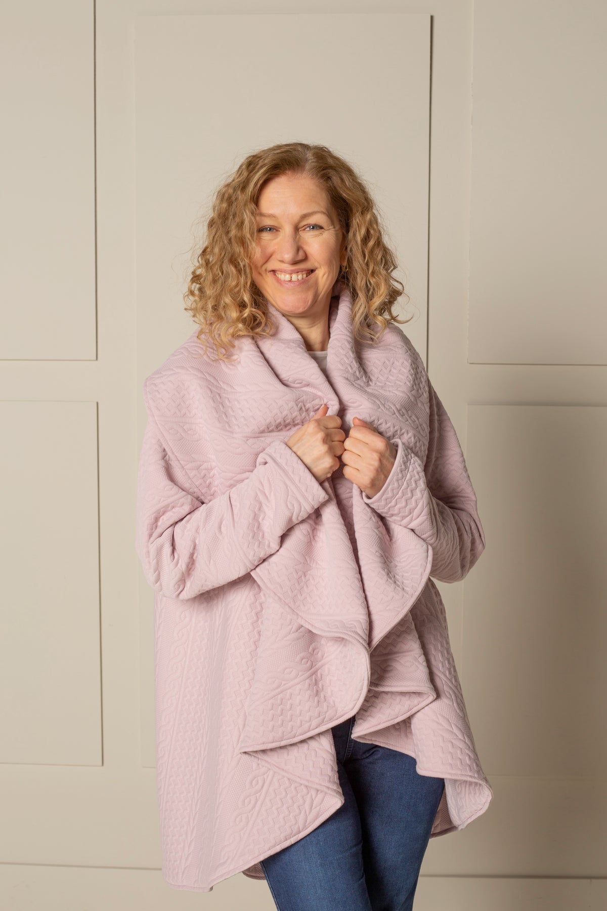 MULTI-WAY CIRCLE CARDIGAN, OEKO-TEX Certified Fabric in baby pink