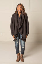 Load image into Gallery viewer, SIGNATURE MULTI-WAY CIRCLE CARDIGAN | OEKO-TEX CERTIFIED - BLACK
