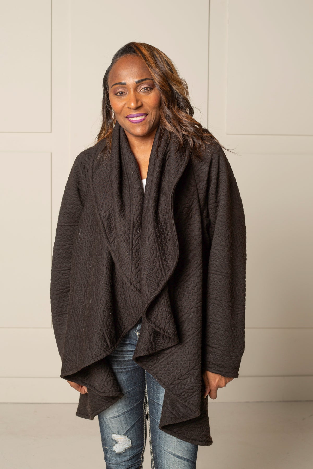 SIGNATURE MULTI-WAY CIRCLE CARDIGAN | OEKO-TEX CERTIFIED - BLACK