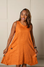 Load image into Gallery viewer, ESSENTIAL JENNA DRESS | LINEN - TANGERINE
