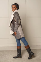 Load image into Gallery viewer, SIGNATURE MULTI - WAY CIRCLE COAT | WOOL BLEND PATCHWORK PLAID - BEIGE/CREME
