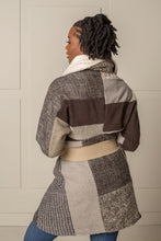 Load image into Gallery viewer, SIGNATURE MULTI - WAY CIRCLE COAT | WOOL BLEND PATCHWORK PLAID - BEIGE/CREME
