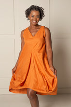 Load image into Gallery viewer, DRAPED FOREVER FROCK |  LINEN - ORANGE
