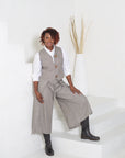 WONDER WRAP PANTS | LINEN - DARK TAUPE