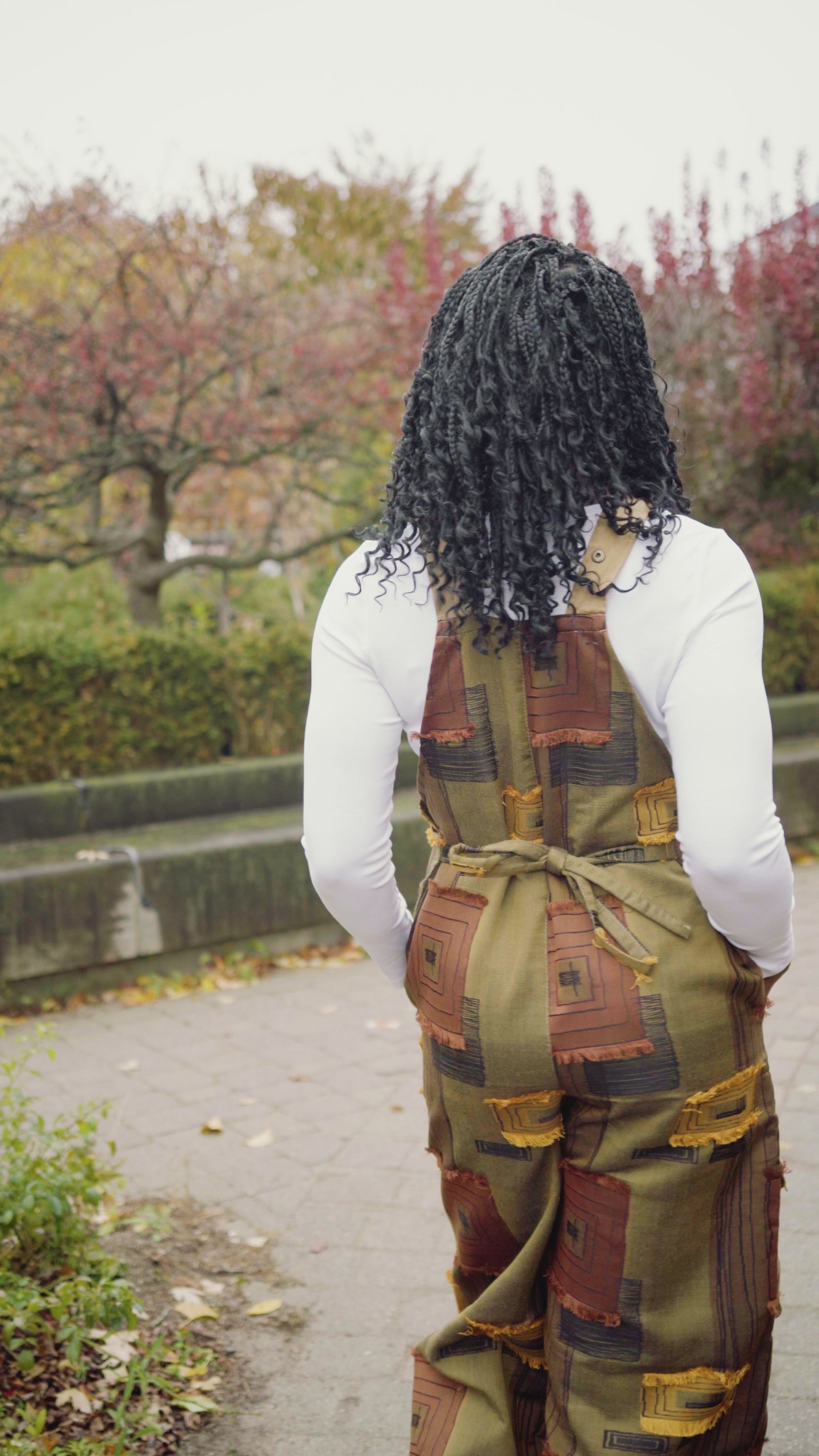 URBAN REWORK OVERALLS in WASHED CORDUROY with upcycled pockets