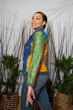 Load image into Gallery viewer, Side view of Patchwork Colours of the Success Jacket
