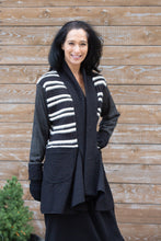 Load image into Gallery viewer, PATCHWORK DRAPE SWEATER - BLACK AND WHITE
