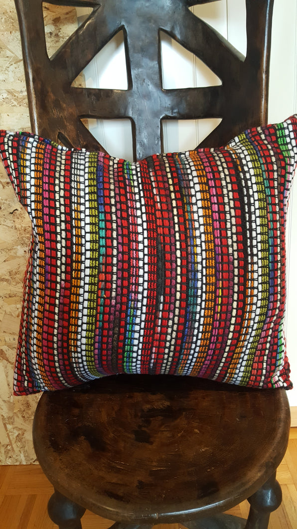colourful striped cushion
