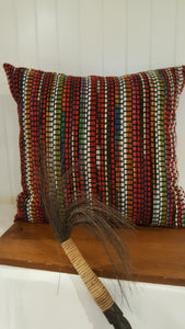 colourful striped cushion