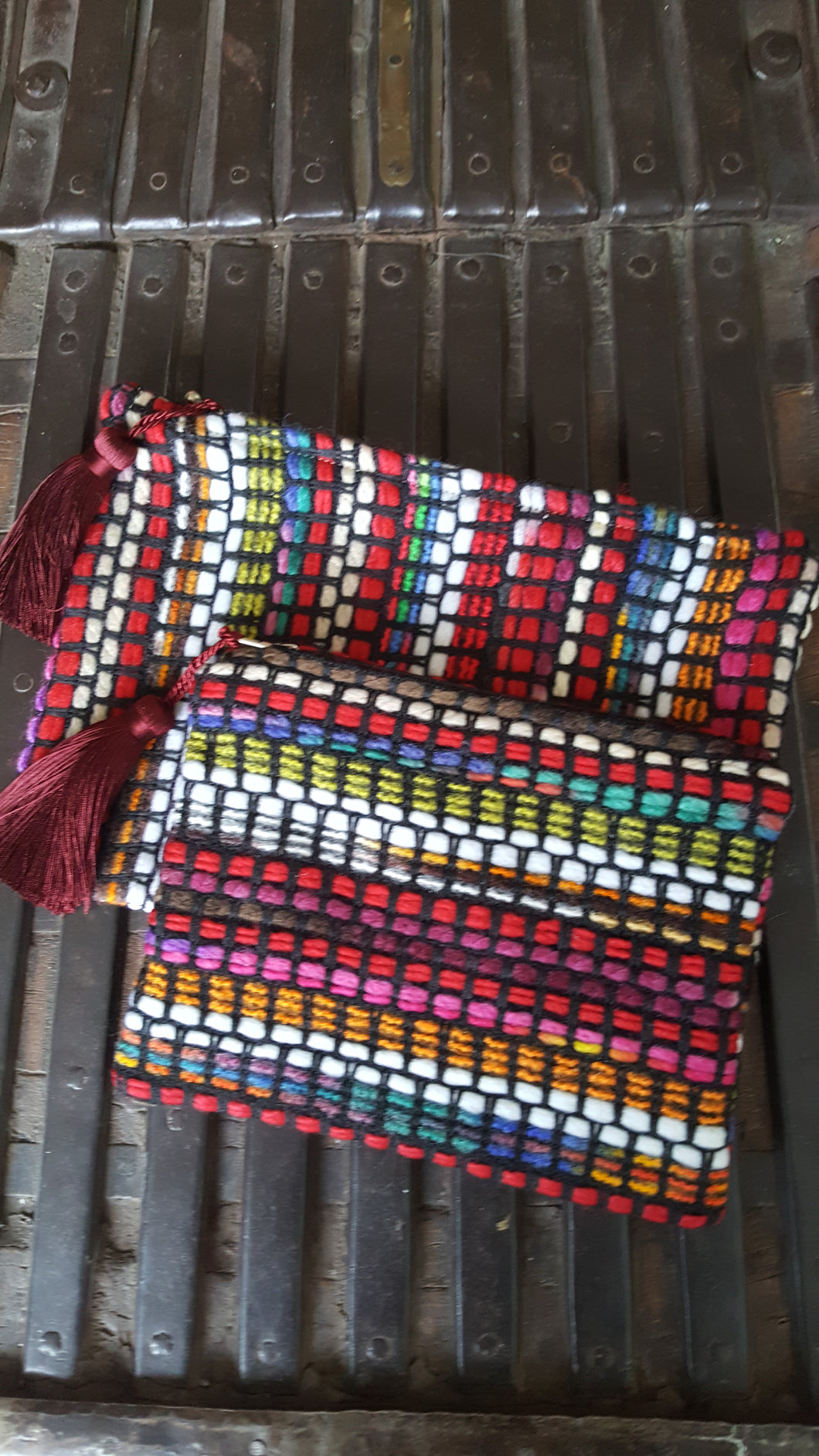 multi coloured zippered pouch
