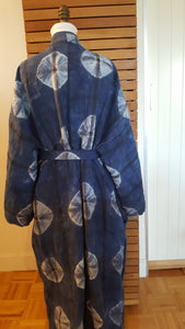 blue patterened kimono back view