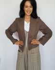 hip length jacket with hands on hips