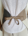 back view of apron tied