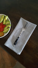 Load image into Gallery viewer, charcoal stripe linen napkin
