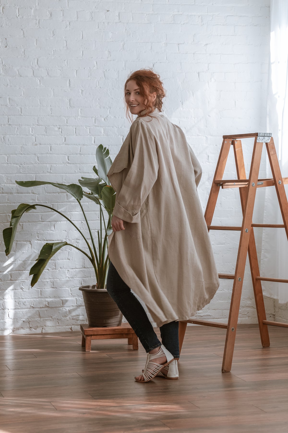 3-WAY FREEDOM DRAPE COAT | LINEN - BEIGE