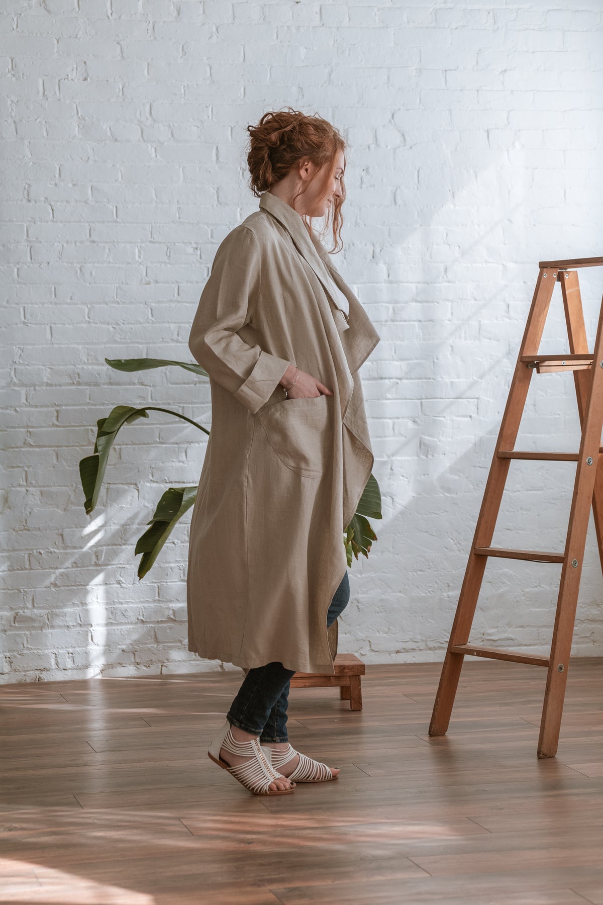 3-WAY FREEDOM DRAPE COAT | LINEN - BEIGE
