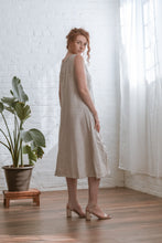 Load image into Gallery viewer, natural colour drawstring dress back
