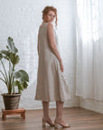 natural colour drawstring dress back