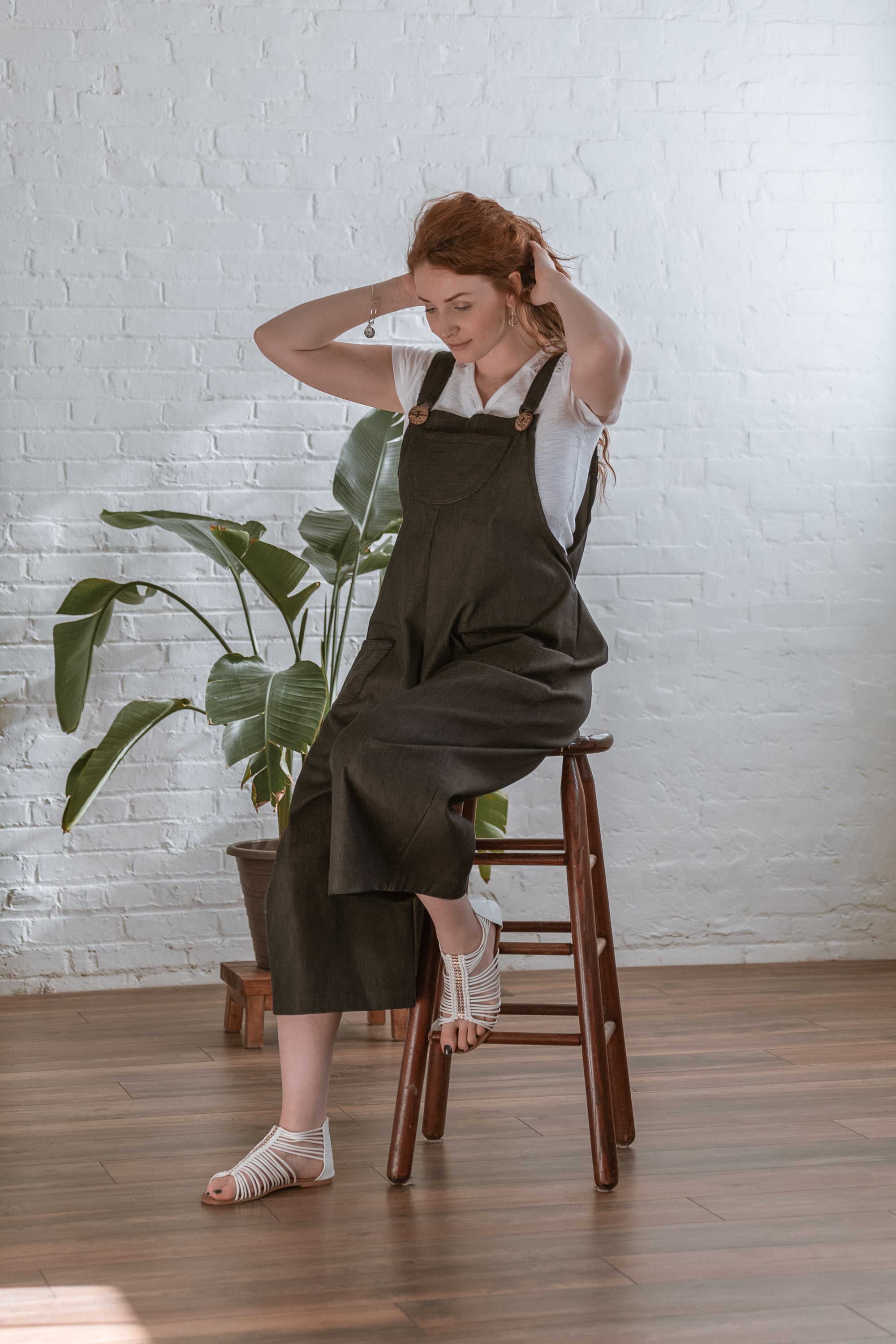 EASY STREET OVERALLS in ORGANIC charcoal DENIM 