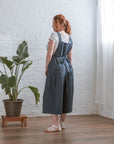 blue denim jumper back tied