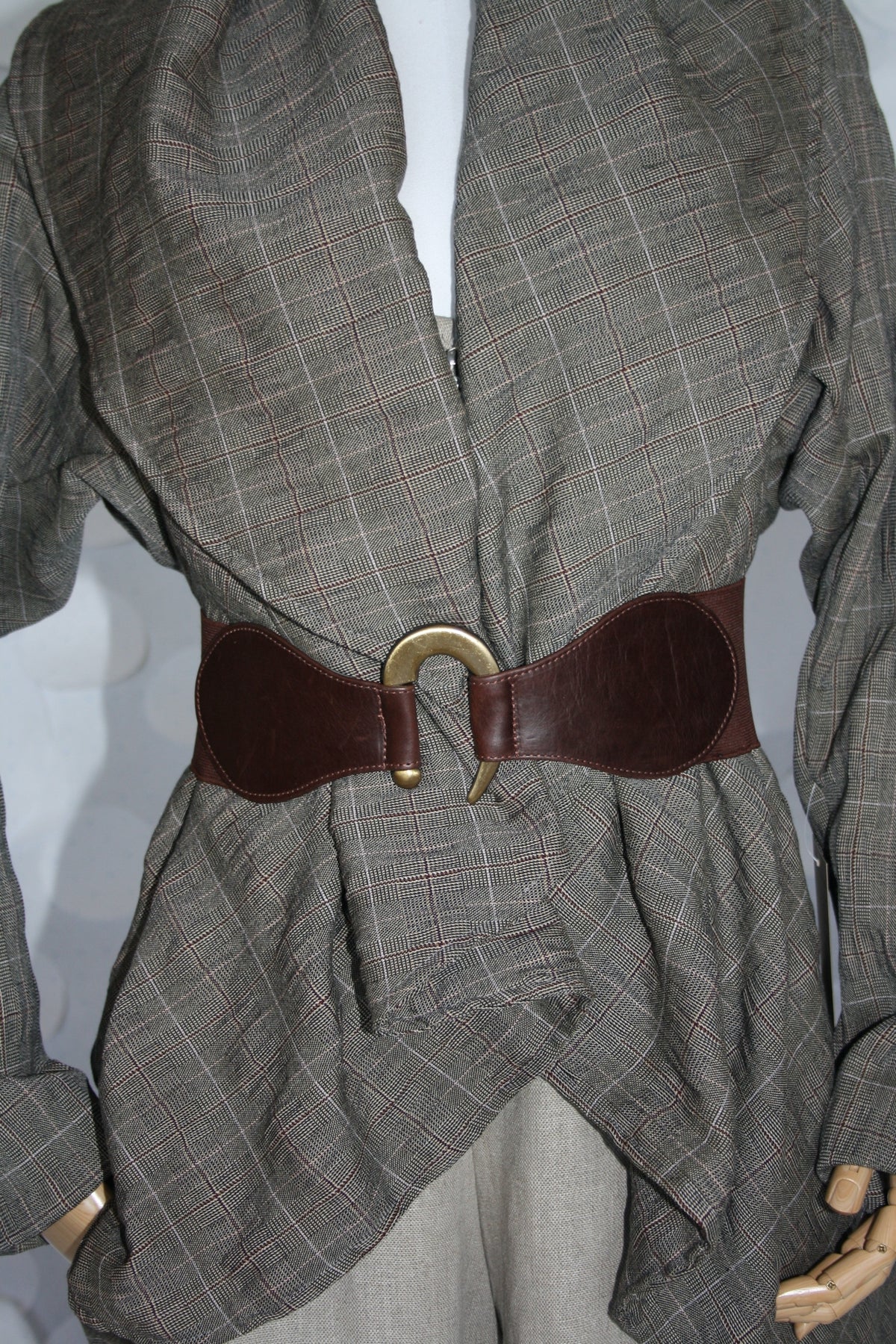 Recycled leather EASY ON elasticized chocolate brown BELT