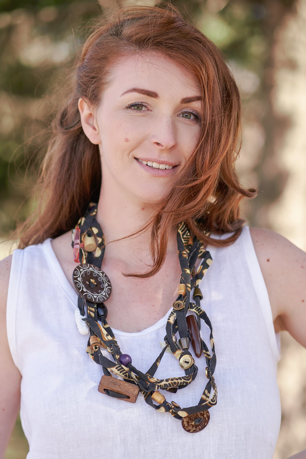 wearable art necklace - woody