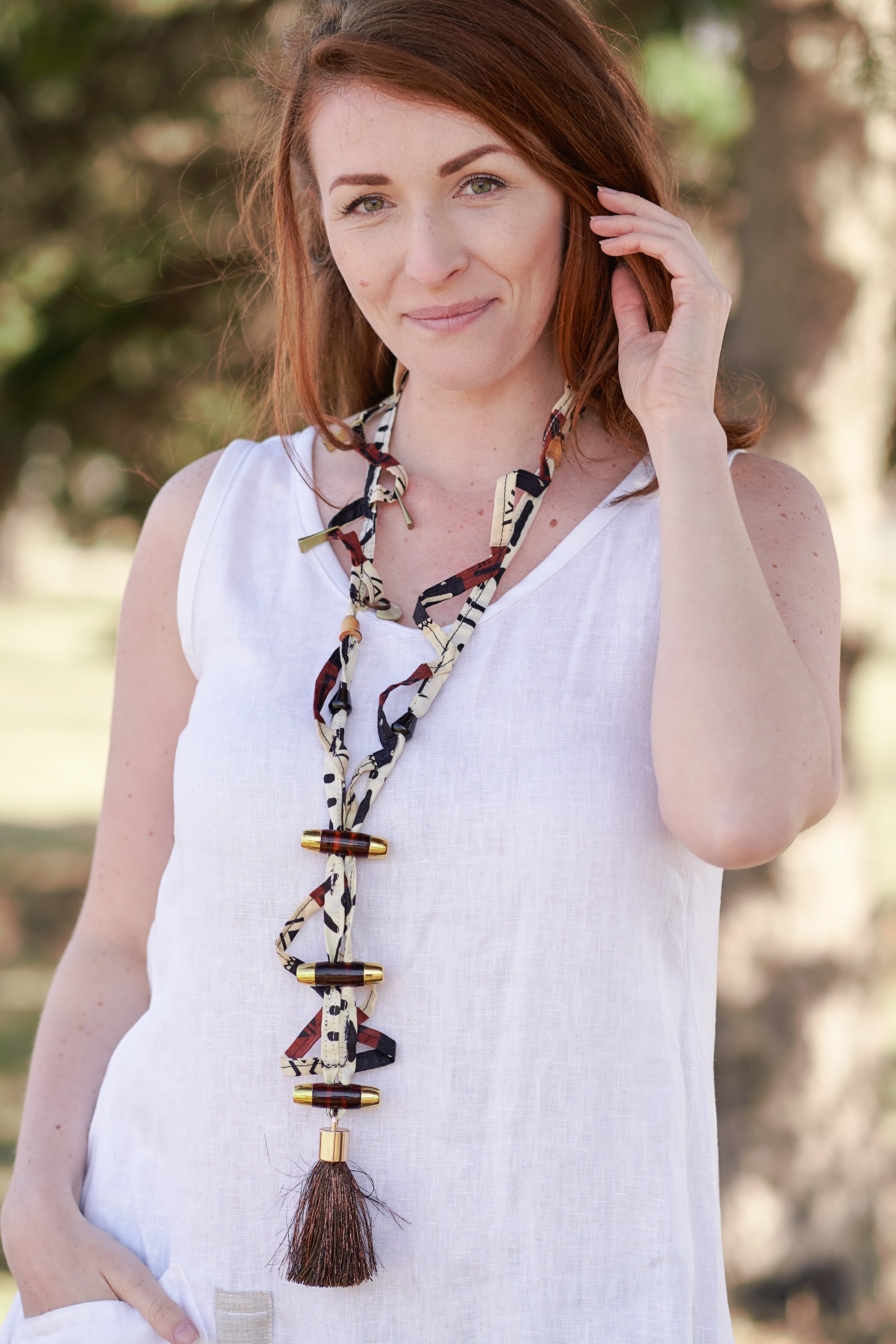 wearable art necklace - amber