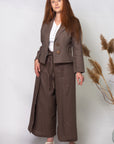 ENDLESS SUCCESS TAILORED JACKET, 100% LINEN, in CINNAMON colour tone