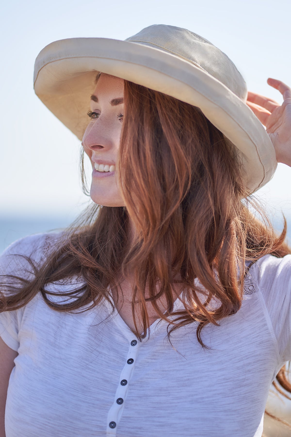 100% organic cotton natural brimmed hat