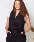 black vest on woman