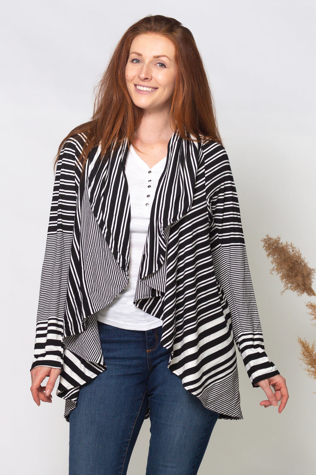 black and white striped pattern circle sweater