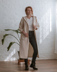 creme coloured hooded coat