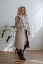 Load image into Gallery viewer, creme coloured hooded coat
